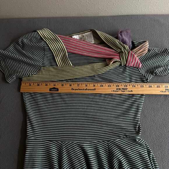 Beguile By Bryce Lars Fit and Flare Striped Jersey Knit Dress Womens S Stretch - Picture 11 of 15